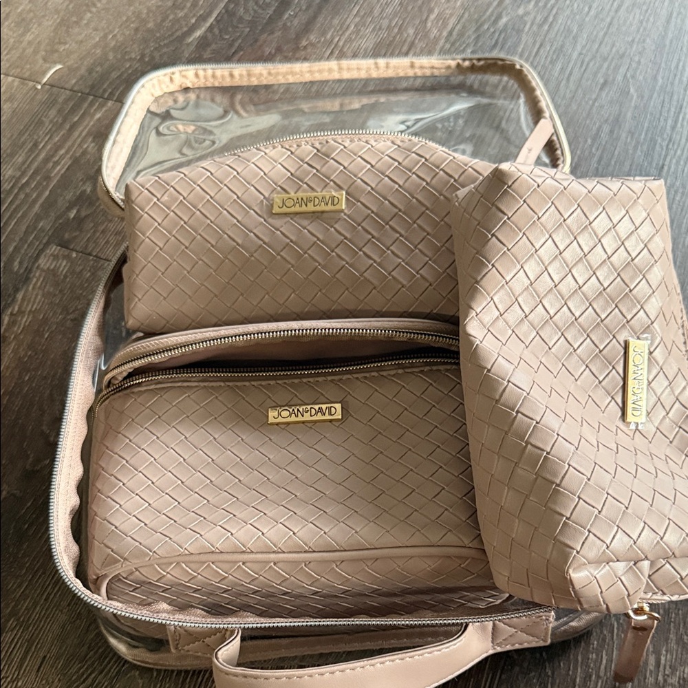 Tan Woven Women Bag Set